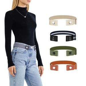 6789 Belts For Women/men Buckle Free Elastic Belt Invisible No Stretch